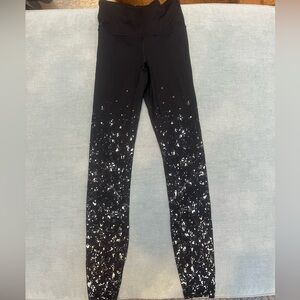 lululemon athletica Black and White Reflective Splatter Leggings